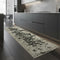 8' Ivory And Gray Abstract Non Skid Runner Rug