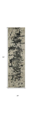8' Ivory And Gray Abstract Non Skid Runner Rug