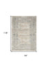 8' X 10' Ivory Blue and Gray Geometric Non Skid Area Rug
