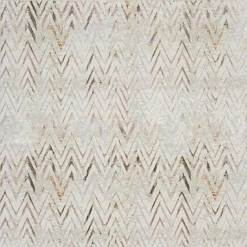 9' X 12' Ivory Black and Gray Chevron Distressed Non Skid Area Rug