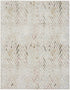 9' X 12' Ivory Black and Gray Chevron Distressed Non Skid Area Rug