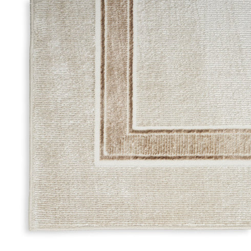 9' X 12' Gray Ivory and Cream Geometric Non Skid Area Rug