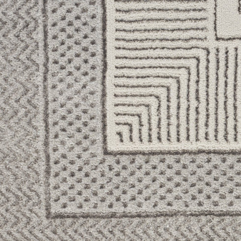 8' X 10' Ivory and Gray Geometric Non Skid Area Rug