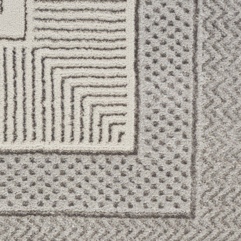 8' X 10' Ivory and Gray Geometric Non Skid Area Rug