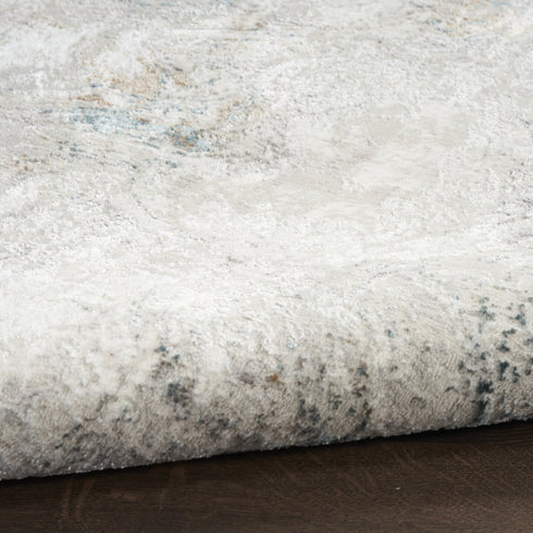 8' X 10' Ivory Gray and Brown Abstract Non Skid Area Rug