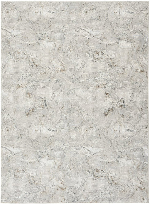 8' X 10' Ivory Gray and Brown Abstract Non Skid Area Rug