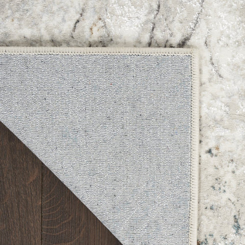 8' X 10' Ivory Gray and Brown Abstract Non Skid Area Rug