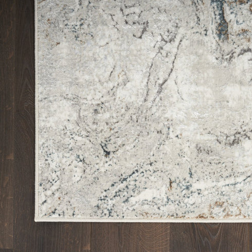 8' X 10' Ivory Gray and Brown Abstract Non Skid Area Rug