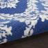 8' X 10' Blue and Ivory Damask Distressed Non Skid Area Rug