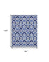 8' X 10' Blue and Ivory Damask Distressed Non Skid Area Rug