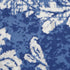 8' Ivory and Blue Floral Distressed Non Skid Runner Rug