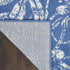 8' Ivory and Blue Floral Distressed Non Skid Runner Rug