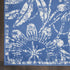 8' Ivory and Blue Floral Distressed Non Skid Runner Rug