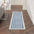 8' X 12' Ivory and Blue Geometric Distressed Non Skid Area Rug