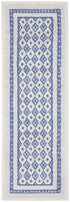 8' X 12' Ivory and Blue Geometric Distressed Non Skid Area Rug