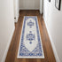 8' Ivory and Blue Floral Round Rug