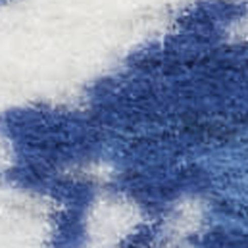 8' Ivory and Blue Floral Round Rug
