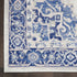 8' Ivory and Blue Floral Round Rug
