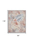8' X 10' Ivory Blue And Gray Tropical Floral Area Rug