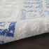 8' Beige Blue and Gray Geometric Distressed Non Skid Runner Rug