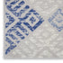 8' Beige Blue and Gray Geometric Distressed Non Skid Runner Rug