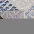 8' Beige Blue and Gray Geometric Distressed Non Skid Runner Rug