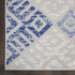 8' Beige Blue and Gray Geometric Distressed Non Skid Runner Rug