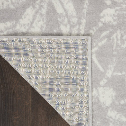 6' X 9' Gray Floral Distressed Area Rug