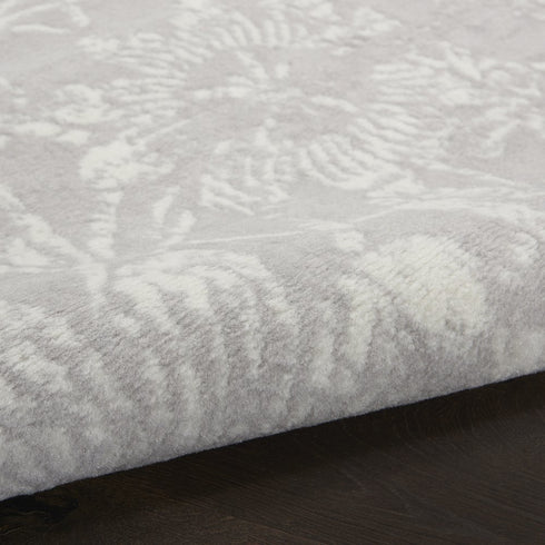 6' X 9' Gray Floral Distressed Area Rug