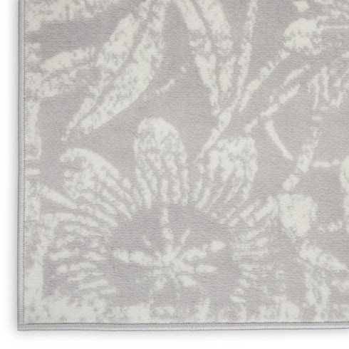 6' X 9' Gray Floral Distressed Area Rug