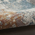 8' Ivory Blue And Gray Abstract Runner Rug