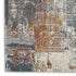 8' Ivory Blue And Gray Abstract Runner Rug