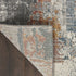 8' Ivory Blue And Gray Abstract Runner Rug