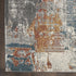 8' Ivory Blue And Gray Abstract Runner Rug