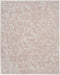 7' X 10' Pink And Ivory Tropical Floral Distressed Area Rug