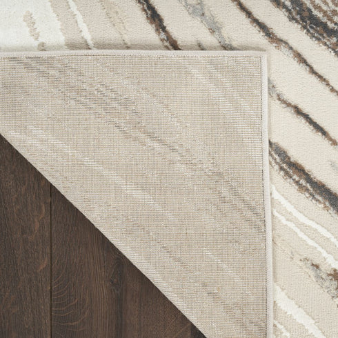 9' X 12' Beige Black and Gray Abstract Non Skid Area Rug