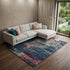 9' X 12' Blue and Yellow Abstract Power Loom Area Rug