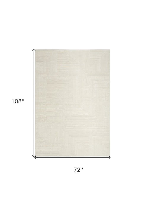 6' X 9' Cream Abstract Area Rug