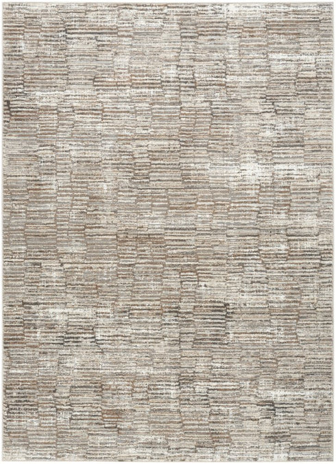 8' X 10' Brown and Ivory Abstract Non Skid Area Rug