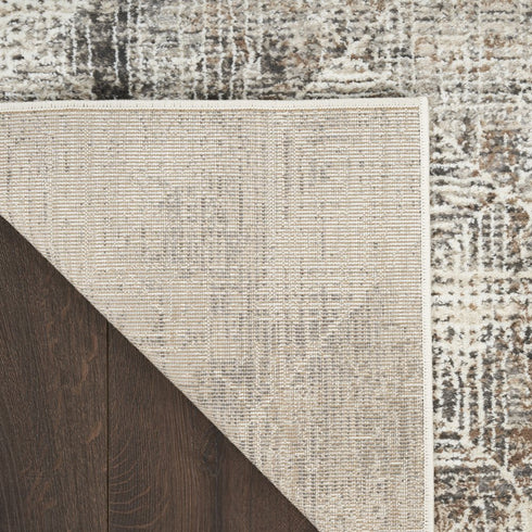 8' X 10' Ivory and Black Geometric Non Skid Area Rug