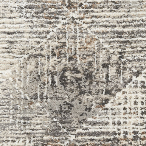8' X 10' Ivory and Black Geometric Non Skid Area Rug