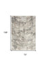 8' X 10' Ivory and Black Geometric Non Skid Area Rug