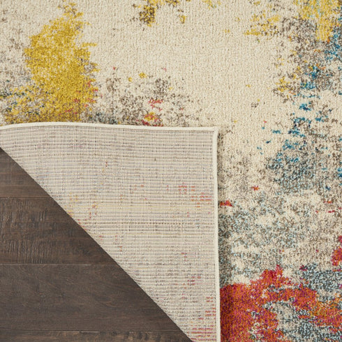 9' X 12' Ivory Abstract Power Loom Area Rug