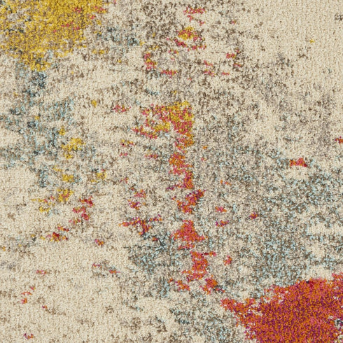 9' X 12' Ivory Abstract Power Loom Area Rug