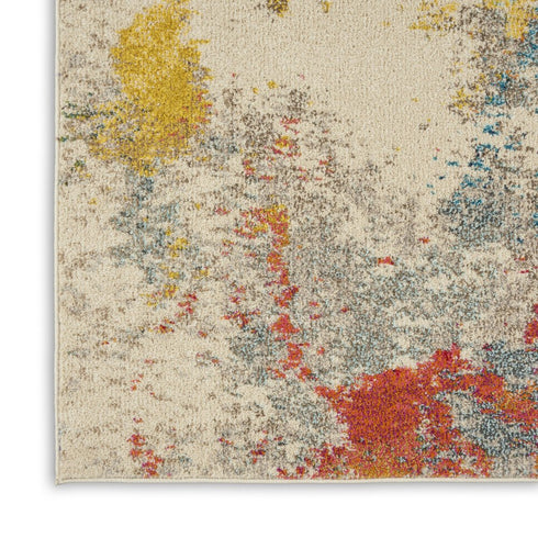 9' X 12' Ivory Abstract Power Loom Area Rug
