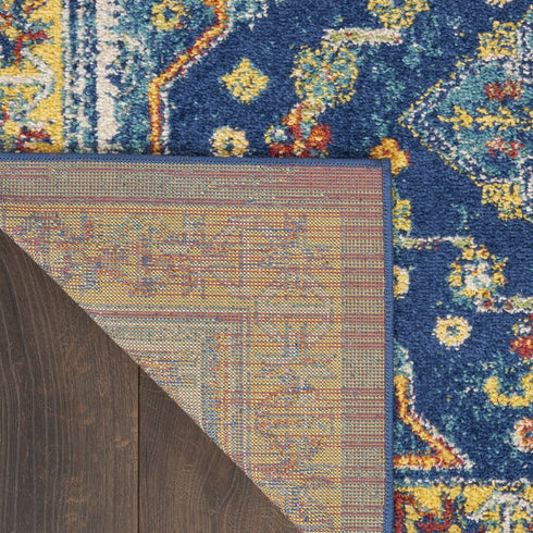 8' X 10' Blue and Yellow Oriental Power Loom Area Rug