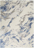 8' X 11' Ivory Blue And Gray Abstract Non Skid Area Rug