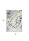 8' X 11' Ivory Blue And Gray Abstract Non Skid Area Rug