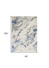 8' X 11' Ivory Blue And Gray Abstract Non Skid Area Rug