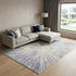 8' X 11' Cream Gray And Blue Abstract Non Skid Area Rug